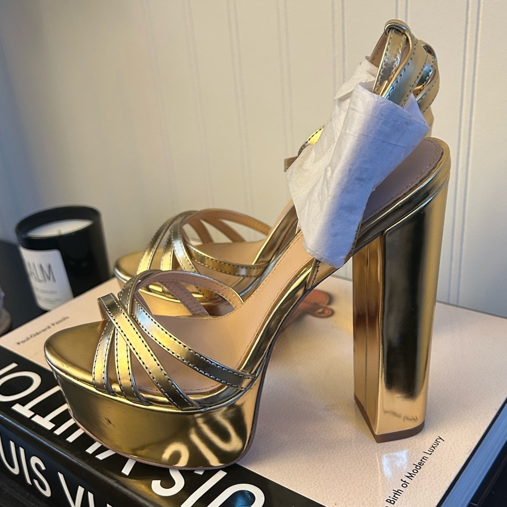 Rachel zoe metallic Gold Platform Heels - Picture 14 of 16